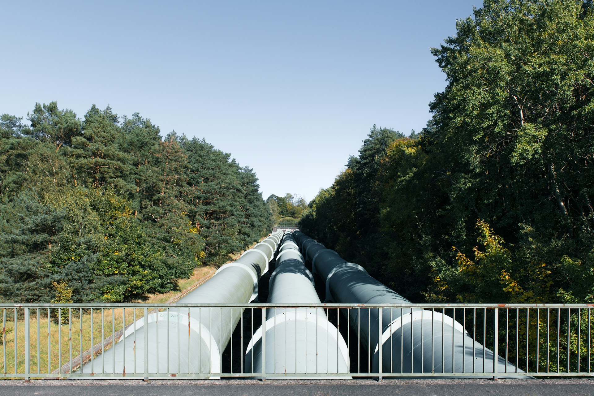 Energy pipeline running through open landscape
